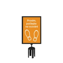 Držiak Tensabarrier pre značenie na stĺpik, saténový chróm – formát A4, vertikálny