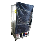 Dvojvreckové transparentné závesné vrece na triedenie odpadu, RackSack RollCage Clear 200 l – modrá,1300×880 mm, balenie 10 ks