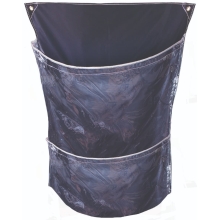 Dvojvreckové transparentné závesné vrece na triedenie odpadu, RackSack RollCage Clear 200 l – modrá, 1300×880 mm