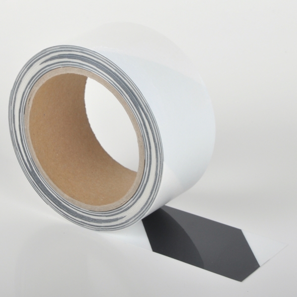 Extra tenká podlahová páska odolná proti znečisteniu WT-5229, permanentná – polyester, čierno-biela, 100 mm × 15 m