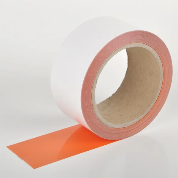 Extra tenká podlahová páska WT-5429 s protišmykovým povrchom, odnímateľná – plastová fólia, oranžová, 75 mm × 10 m