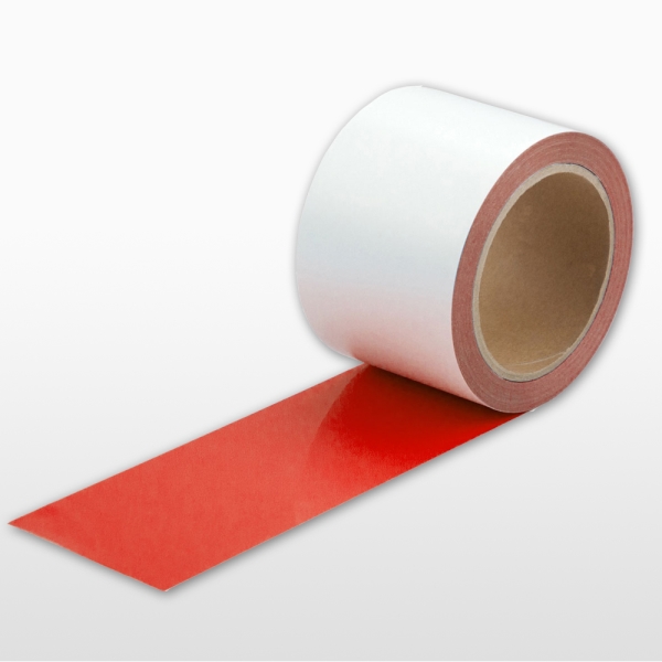 Extra tenká podlahová páska WT-5429 s protišmykovým povrchom, permanentná – plastová fólia, červená, 100 mm × 10 m