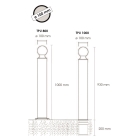 Flexibilný stĺpik k zabetónovaniu, výška 1130 (930) mm, pr.100 mm, guľatá hlavica – zelená