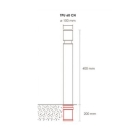 Flexibilný stĺpik k zabetónovaniu, výška 600 (400) mm, pr.100 mm – čierna