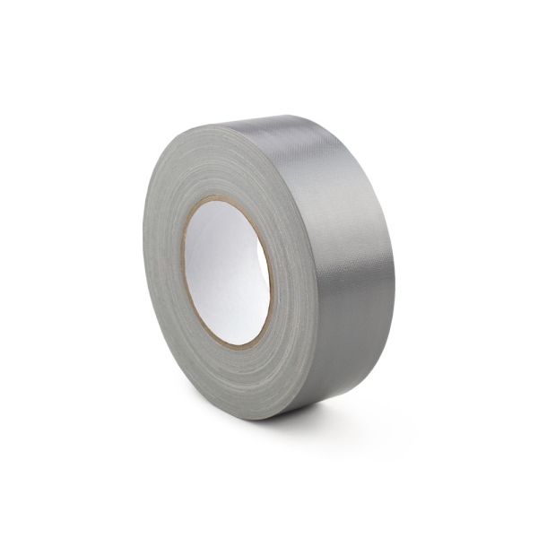 Hladká textílna páska WT-5561 – textil potiahnutý PE, strieborná, 38 mm × 50 m