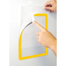 Informačné rámčeky, značenie Frames 4 Docs, magnetické – žltá, formát A4, balenie 10 ks