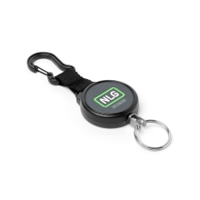 Jojo karabína Mini NLG Lanyard s oceľovým lankom na náradie – kov, čierna