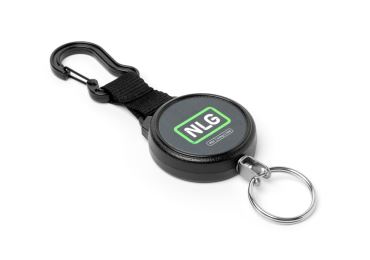 Jojo karabína Mini NLG Lanyard s oceľovým lankom na náradie – kov, čierna