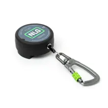 Jojo karabína NLG Lanyard s oceľovým lankom na náradie s nosnosťou 3 kg – kov, čierna