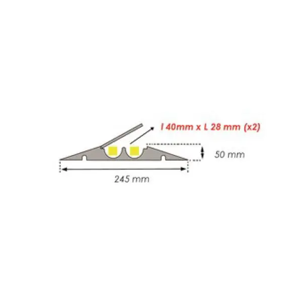 Káblový prejazd, most 1 t, koncový diel – 160×250×50 mm, čierna
