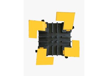 Káblový prejazd, most 1 t, krížová spojka – 250×250×50 mm,  žlto-čierna