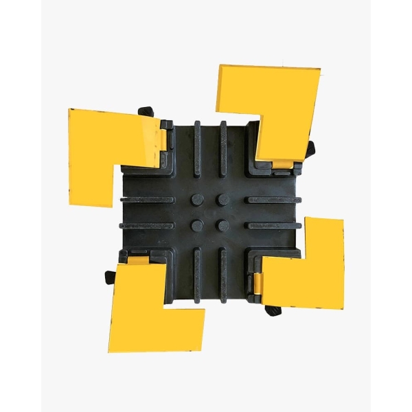 Káblový prejazd, most 1 t, krížová spojka – 250×250×50 mm,  žlto-čierna