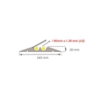 Káblový prejazd, most 1 t, krížová spojka – 250×250×50 mm,  žlto-čierna