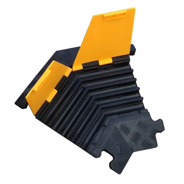 Káblový prejazd, most 20 t, rohový diel 30° – 170×500×45 mm, žlto-čierna