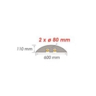 Káblový prejazd, most 5 km/h, 40 t – 600×500×110 mm, čierna