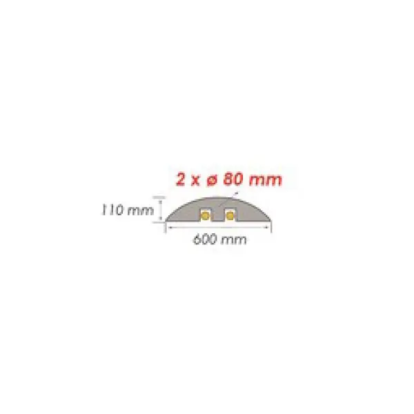 Káblový prejazd, most 5 km/h, 40 t – 600×500×110 mm, čierna