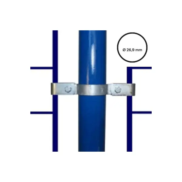Konštrukčný fiting, spojka oceľových rúrok pr. 26,9 mm – Dvojitá spona 171-A27