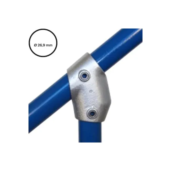 Konštrukčný fiting, spojka oceľových rúrok pr. 26,9 mm – Nastavitelná úhlová odbočka 129-A27