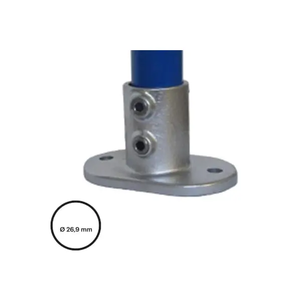 Konštrukčný fiting, spojka oceľových rúrok pr. 26,9 mm – podstava prírubová konstrukčná 132-A27