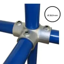 Konštrukčný fiting, spojka oceľových rúrok pr. 26,9 mm – Uhlový spojovací kríž 176-A27