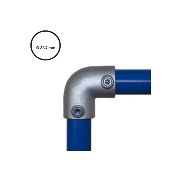 Konštrukčný fiting, spojka oceľových rúrok pr. 33,7 mm – Koleno 125-B34