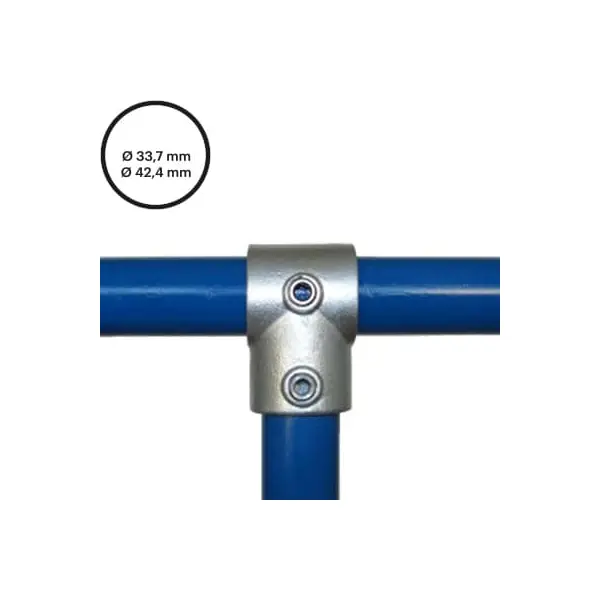 Konštrukčný fiting, spojka oceľových rúrok pr. 33,7 mm/pr. 42,4 mm – redukčná odbočka 101-B34/C42