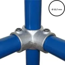 Konštrukčný fiting, spojka oceľových rúrok pr. 33,7 mm – rohový prieběžný spoj (stredový) 116-B34
