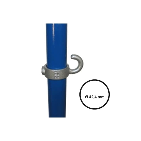 Konštrukčný fiting, spojka oceľových rúrok pr. 42,4 mm – Hák 182-C42