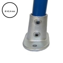 Konštrukčný fiting, spojka oceľových rúrok pr. 42,4 mm – Podstava prírubová úhlová 0-11 stupňov, 152-C42