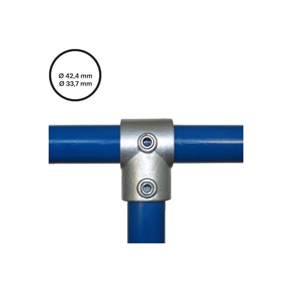 Konštrukčný fiting, spojka oceľových rúrok pr. 42,4 mm/pr. 33,7 mm – redukčná odbočka 101-C42/B34