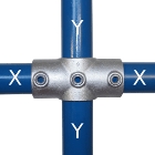 Konštrukčný fiting, spojka oceľových rúrok pr. 42,4 mm/pr. 48,3 mm – priebežný kríž (stredový) 119-C42/D48