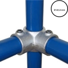 Konštrukčný fiting, spojka oceľových rúrok pr. 42,4 mm – rohový prieběžný spoj (stredový) 116-C42