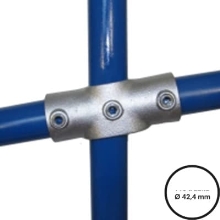 Konštrukčný fiting, spojka oceľových rúrok pr. 42,4 mm – Uhlový kříž 0-11 stupňov s priebežným napojením, 156-C42