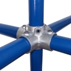 Konštrukčný fiting, spojka oceľových rúrok pr. 42,4 mm – Uhlový spojovací kríž – ježko 158-C42