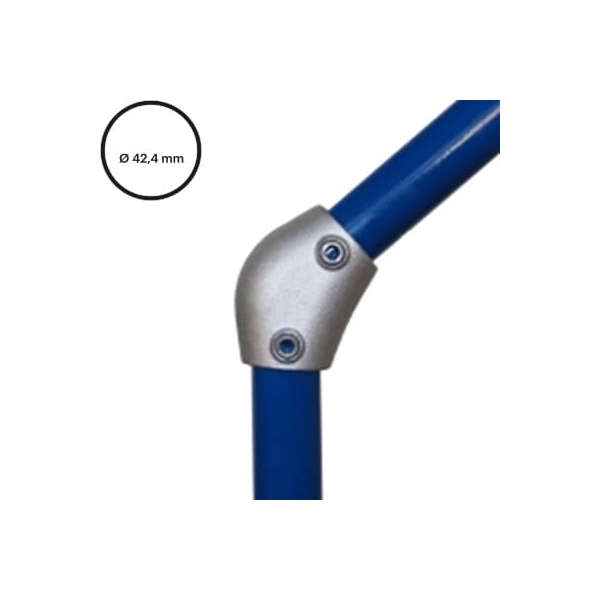 Konštrukčný fiting, spojka oceľových rúrok pr. 42,4 mm – variabilná úhlová spojka 15-60 stupňov, 124-C42