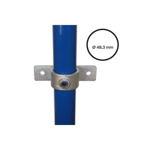 Konštrukčný fiting, spojka oceľových rúrok  pr. 48,3 mm – Držiak s dvoma očkami 198-D48