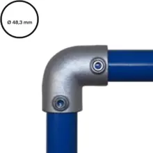 Konštrukčný fiting, spojka oceľových rúrok pr. 48,3 mm – Koleno 125-D48