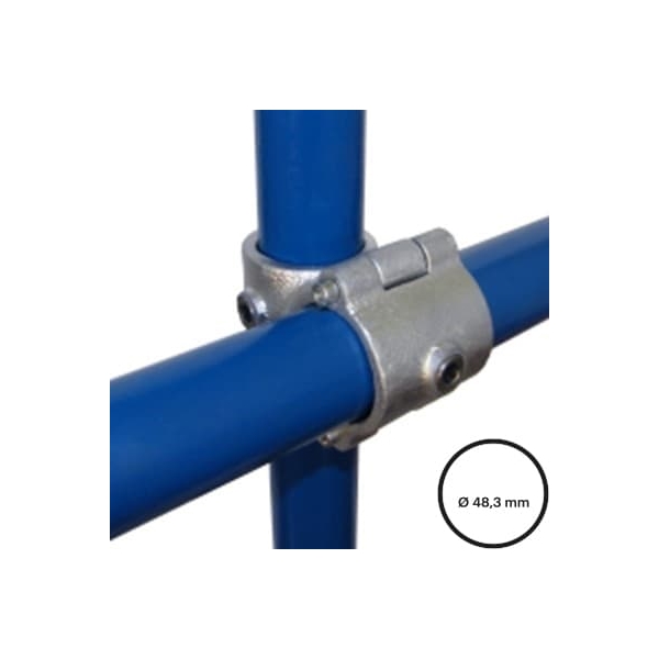 Konštrukčný fiting, spojka oceľových rúrok, pr. 48,3 mm – Kríženie priebežné, mimoúrovňové, rozoberateľné 90° 137-D48