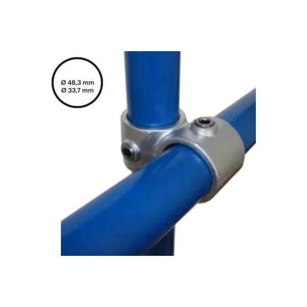 Konštrukčný fiting, spojka oceľových rúrok pr. 48,3 mm/pr. 33,7 mm – Uhlový spojovací kríž 161R-D48/B34