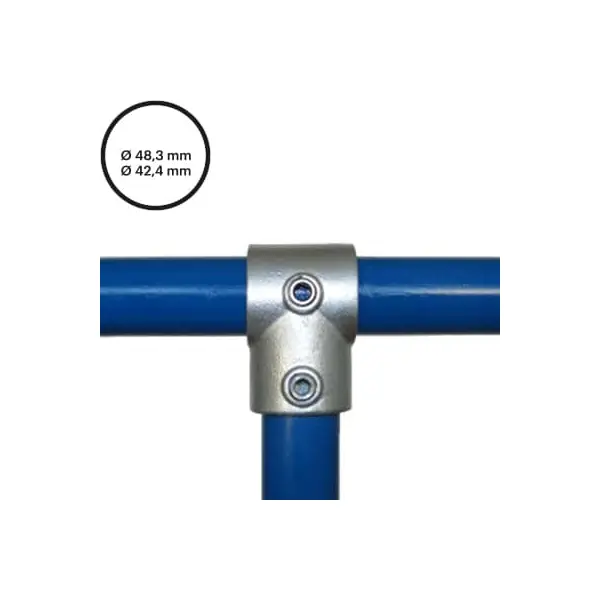Konštrukčný fiting, spojka oceľových rúrok pr. 48,3 mm/pr. 42,4 mm – redukčná odbočka 101-D48/C42