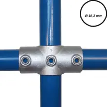 Konštrukčný fiting, spojka oceľových rúrok pr. 48,3 mm – priebežný kríž (stredový) 119-D48