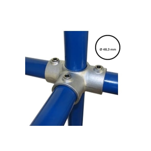 Konštrukčný fiting, spojka oceľových rúrok pr. 48,3 mm – Uhlový spojovací kríž 176-D48