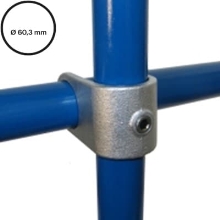 Konštrukčný fiting, spojka oceľových rúrok pr. 60,3 mm – nasúvacie mimoúrovňové kríženie 160-E60