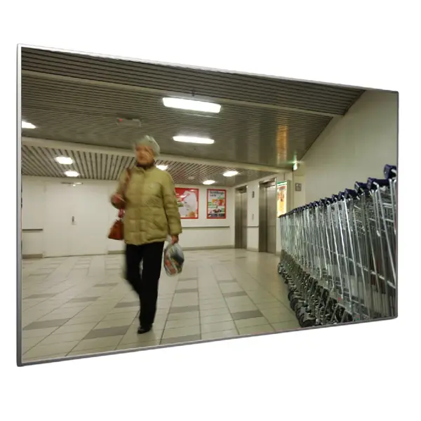 Kontrolné ploché zrkadlo Premium – akrylát, hliníkový rám, 50×100 cm