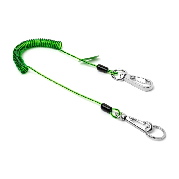 Ľahký lankový NGL Lanyard pre lešenárske kľúče s nosnosťou 1 kg – zelená, kov