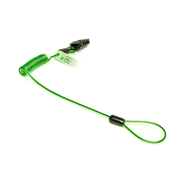Lankový NLG Lanyard s uchytením na prilbu s nosnosťou 1 kg – zelená, kov