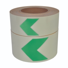 Luminiscenčná podlahová a nástenná páska, indikátor smeru – PVC, zelená, 25 mm × 10 m