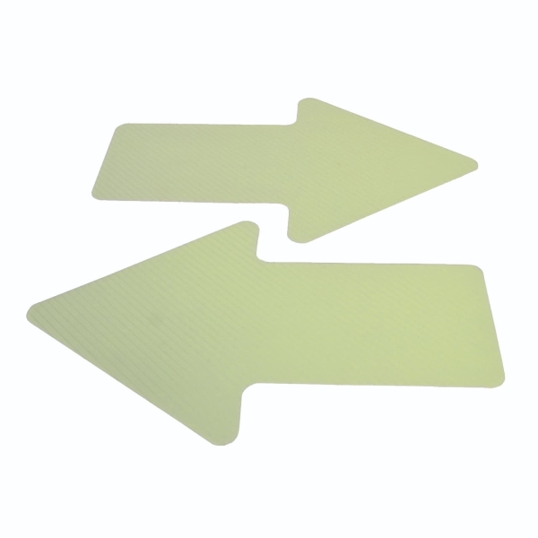 Luminiscenčné podlahové a nástenné značenie, indikátor smeru – PVC, 90 mm × 145 mm, balenie 10 ks