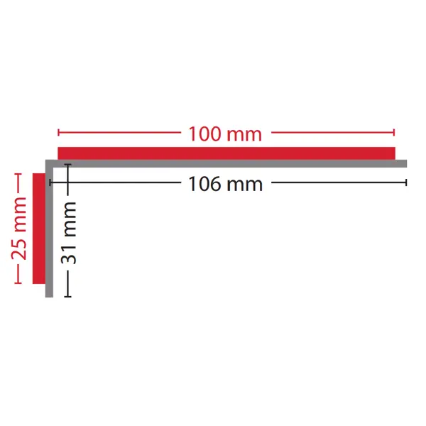 Luminiscenčný protišmykový profil na schodové hrany WT-5409 – minerálny granulát v syntetickej živici, luminiscenčná čierna, 600×31×106 mm