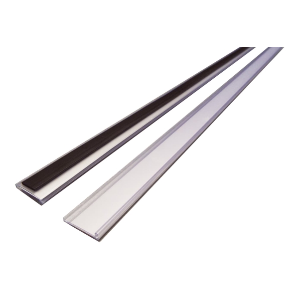 Magnetická lišta, držiak regálových štítkov, typ V – 25 mm × 1 m, balenie 10 ks